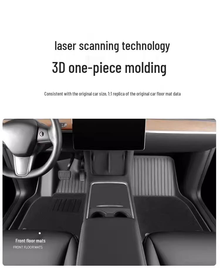 Экологичные грязезащитные коврики для Tesla Model 3/Y/YL - Минималистичная текстура
