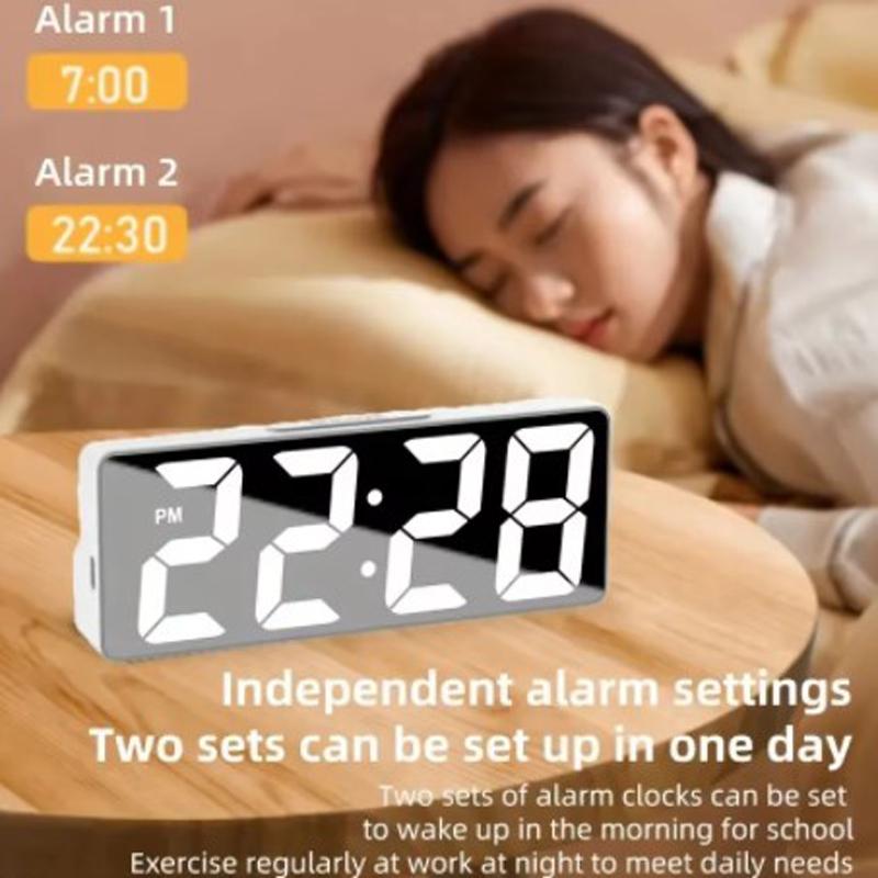 Многофункциональный цифровой будильник с функцией измерения температуры, даты, повтора сигнала будильника, управления звуком, ночного режима, настольные часы со светодиодами 12/24 часа