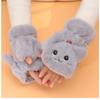 Women Winter Plush Cat Mittens Fingerless Gloves Plush Warm Glove Winter Soft Thick Gloves for Women Girl Flexible Half Finger