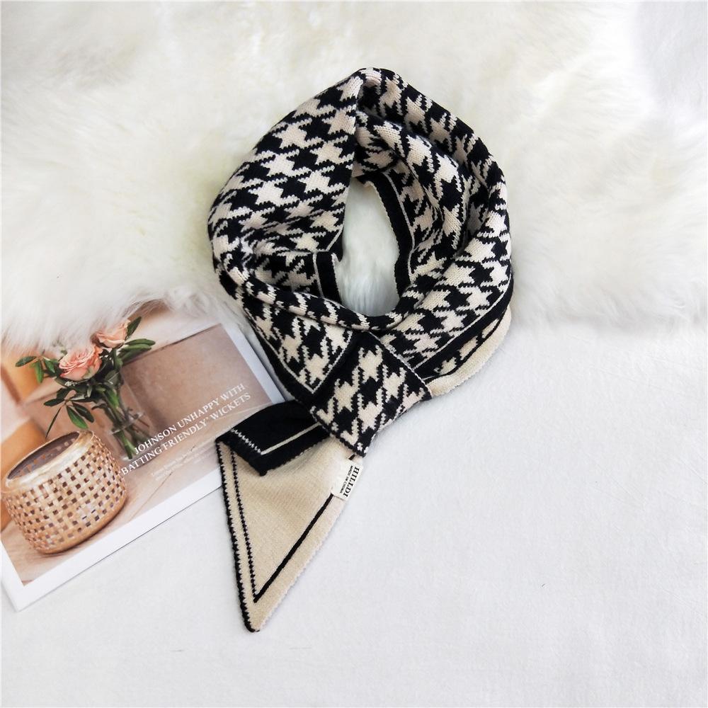 Леопардовый вязаный шерстяной шарф, женский осенне-зимний модный шарф, теплый шарф