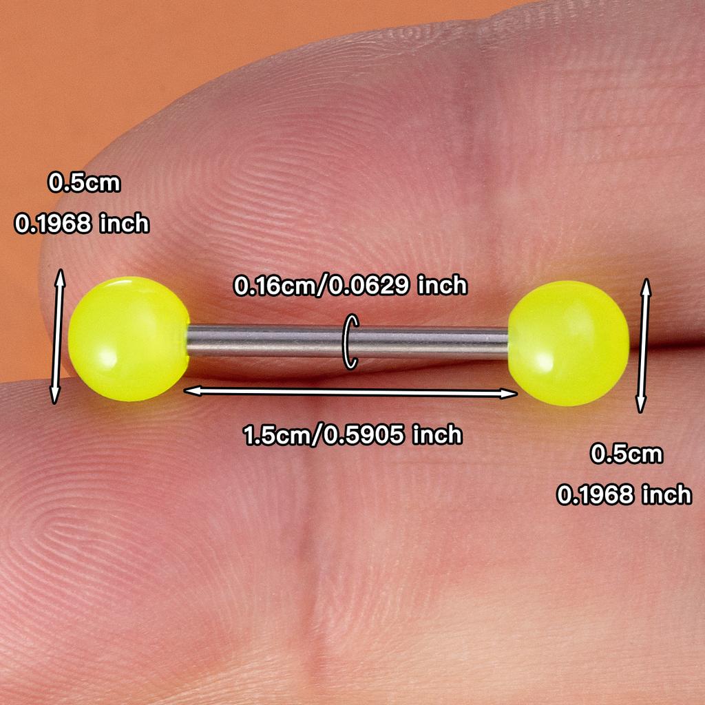 6 шт., сексуальные акриловые светящиеся украшения для пирсинга языка для женщин и мужчин, 14 г, стержень из нержавеющей стали, светящиеся в темноте кольца для языка, штанга-гвоздик