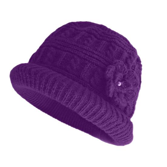 Женская утепленная вязаная шапка с цветком, крючком, шляпа-ведро для пожилых женщин, зимняя теплая шляпа рыбака для активного отдыха