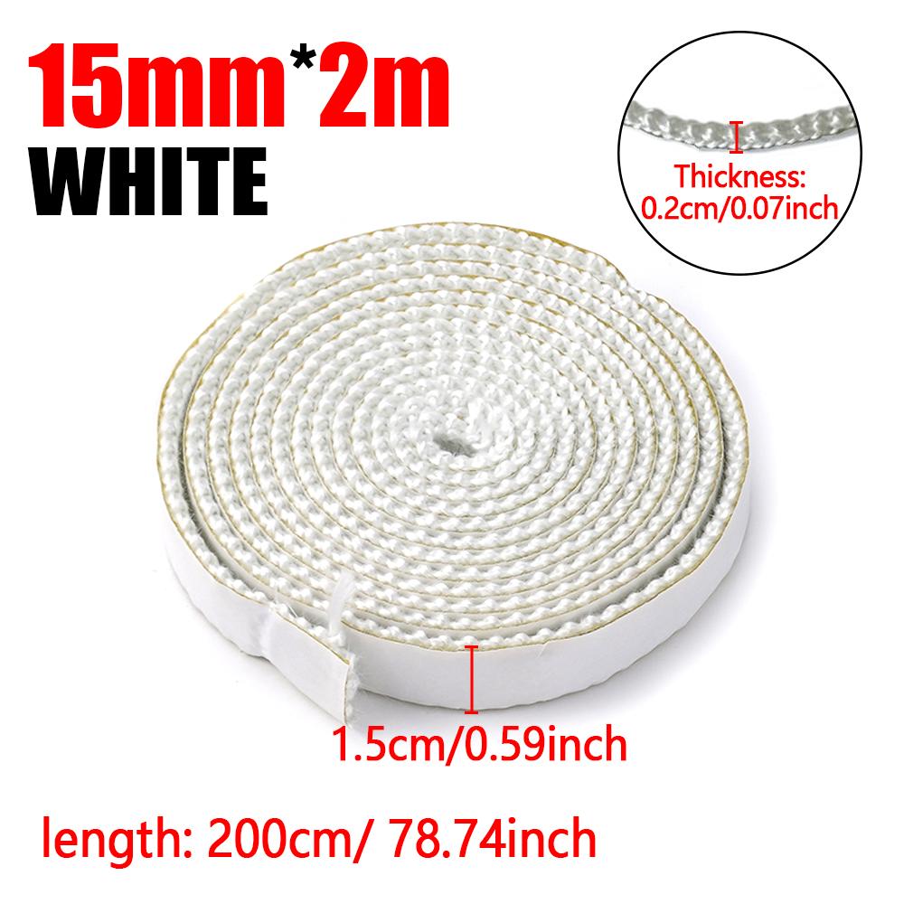 10/15 мм Каминная белая уплотнительная веревка Дверь дровяной печи Самоклеящийся уплотнительный шнур из стекловолокна Замена Черная уплотнительная лента
