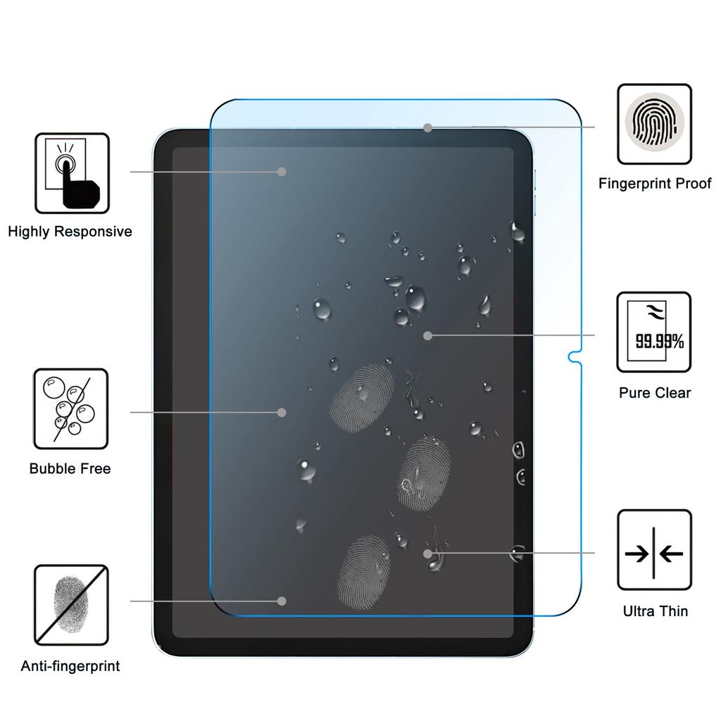 Защитная пленка для экрана с защитой от синего света для iPad (2025)/10.9 (2022) Закаленное стекло Полное покрытие Сверхпрозрачная пленка