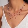 Light Luxury Water Drop Shining Choker Fashion Rhinestone Jewelry Crystal Tassel Necklace  Women