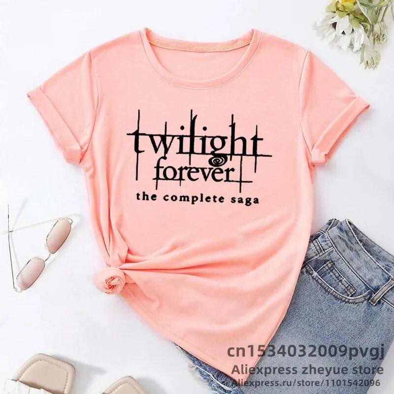 Twilight Forever The Complete Saga T Shirts Women Summer Movies Kristen Stewart Robert Pattinson Tee Shirt Short Sleeve Unisex