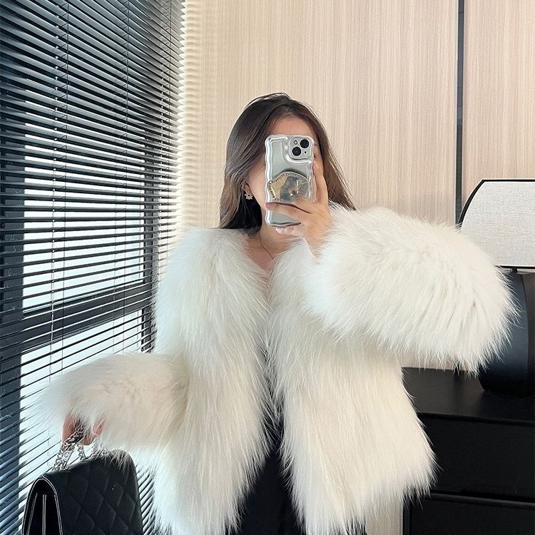 2024 зима новый toka имитация лисьего меха интернет знаменитости молодой мех женщины зимнее короткое меховое полупальто