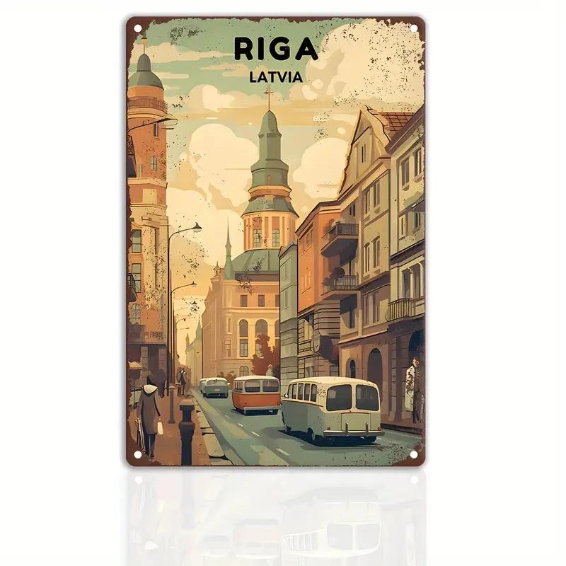 Vintage Travel The World Metal Sign MALAGA CROATIA FLORIDA Retro Poster Home Bar Room Pub Cafe Hotel Club Wall Decor Gift