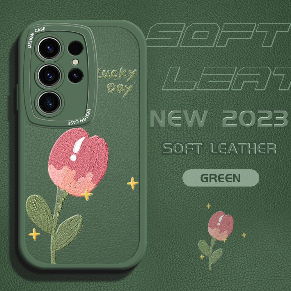 Чехол из искусственной кожи с цветком для Vivo V23E Y15 Y91 Y51 OPPO A9 Reno8 6 Realme 10 Pro C21 C12 C15 C35 Huawei Nova 7i P30 Lite Infinix Hot 10S, чехол для телефона