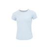 Solid Color Crew Neck T-Shirt Women Tops Light-Blue 1361371-438