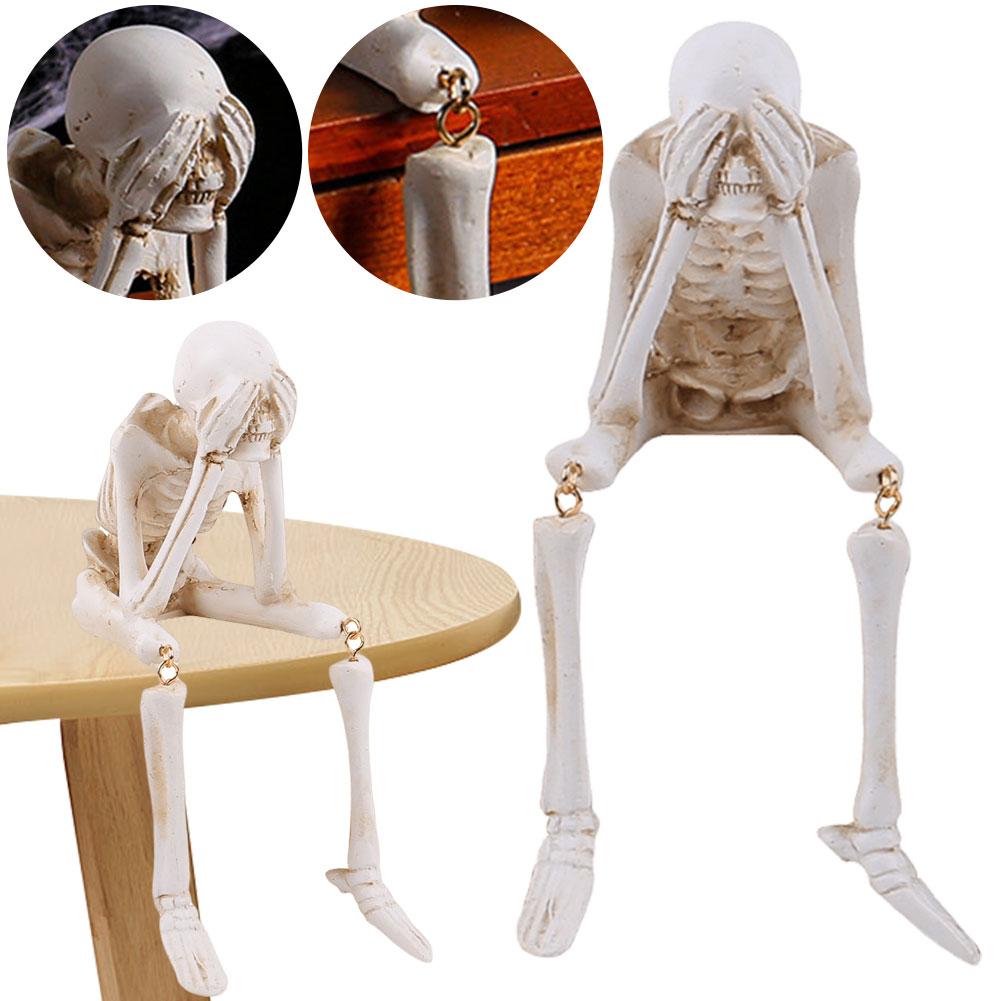 Статуэтки черепа, смотри, говори, не слыши зла, фигурка скелета, поделки, украшения, предметы коллекционирования, статуи для любителей скелетов, декор на Хэллоуин