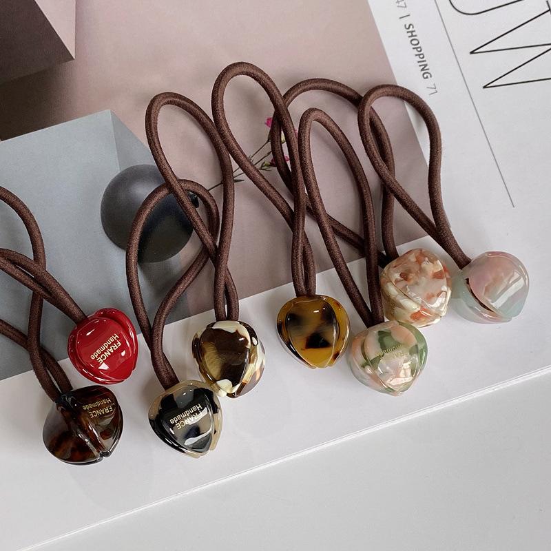 Модная акриловая веревка для волос с цветком тюльпана для женщин, простая эластичная ацетатная веревка для волос с высоким хвостом, аксессуары для волос