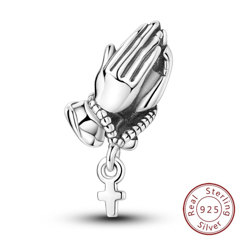 Новые медные бусины «Молящиеся руки» Подвеска для термокружки Подходит для оригинального браслета Женские украшения Подарок