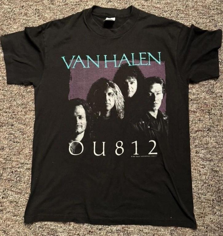 Винтажная футболка Van Halen OU812 для взрослых, размер Medium, 1989 г.