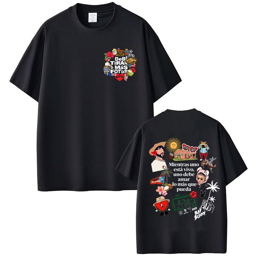 Rapper Bad Bunny Tshirt Debi Tirar Mas Fotos DTMF T Shirts Unisexs Unisex Clothing Fashion Hip Hop Cotton Casual Oversized Tshirt