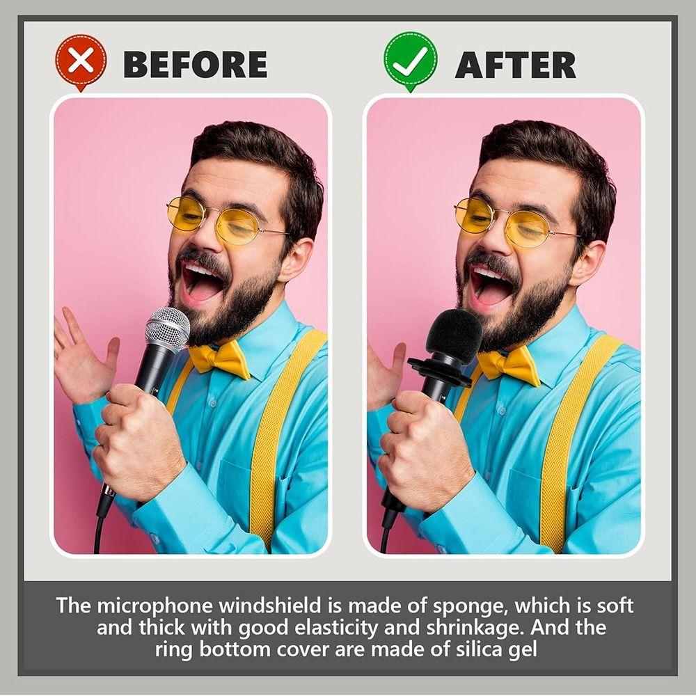 Shakeproof Microphone Anti-Slip Base Soft Mic Non-Skid Ring Silicone Ring Wired/Wireless Mic