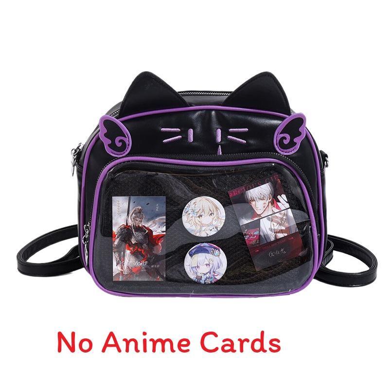 Mechanical Student Cat Backpack With Grid Pocket Cartoon Print For Wear Casual