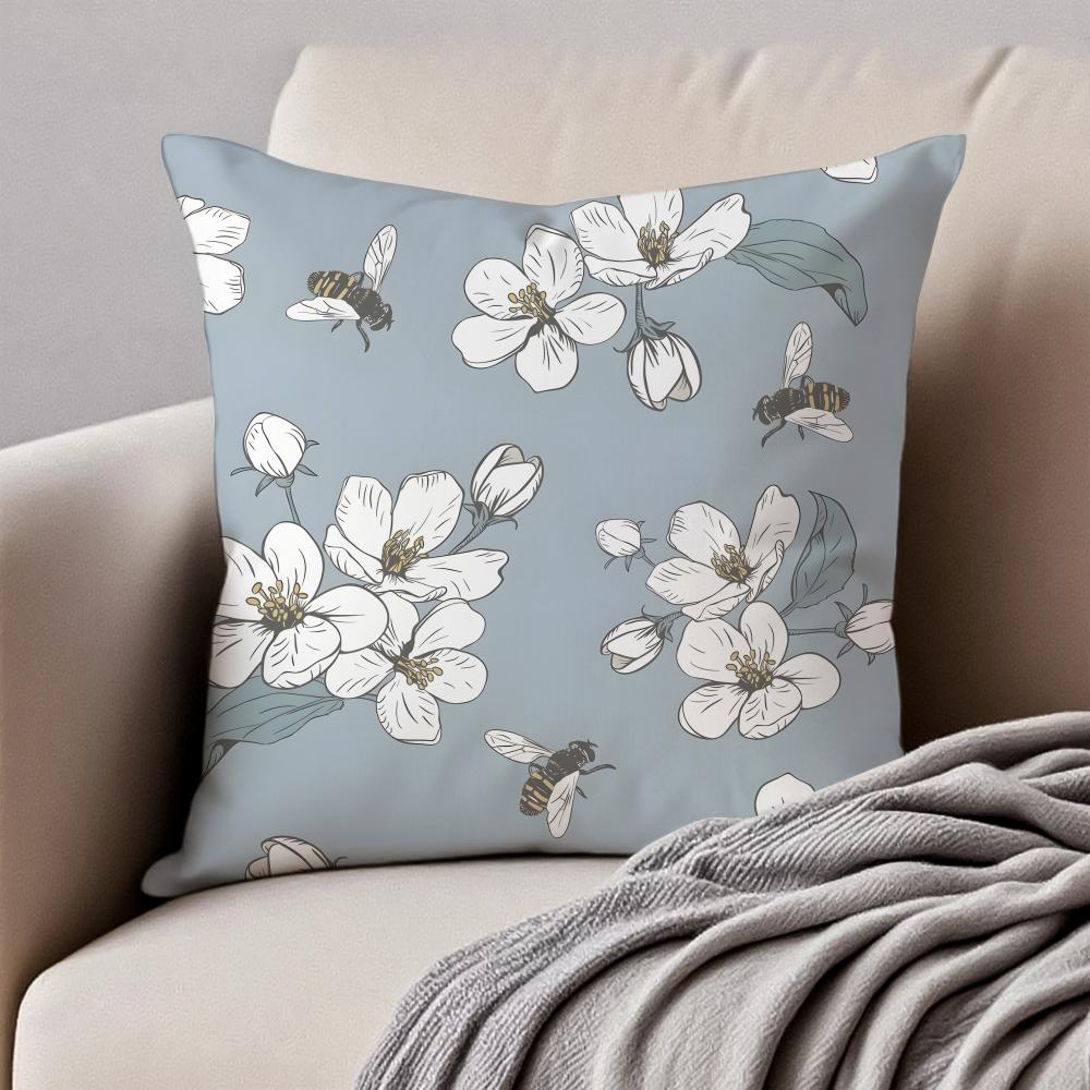 Цветы груши Цветы абрикоса Весенний цветок Наволочка для подушки Чехол для подушки Антипылевой Невидимая молния Короткий плюш Подушка для дивана