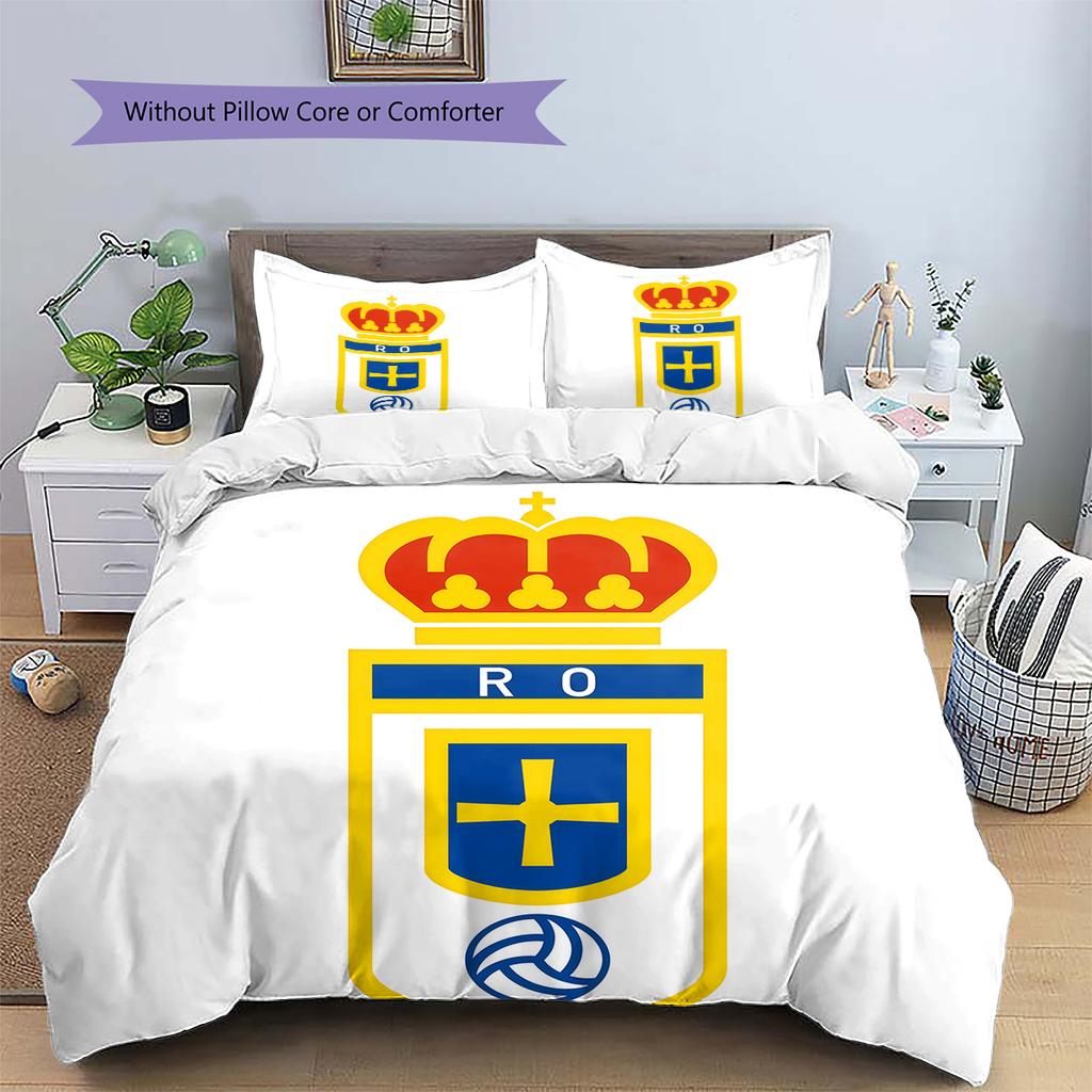 Real Oviedo Pattern Bedding Home Decoration Birthday Gift (1 * duvet cover + 2 * pillowcase, without core)