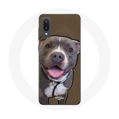 Coque - Samsung - Galaxy A02 - Souple - Chien Pitbull - Blanc Gris