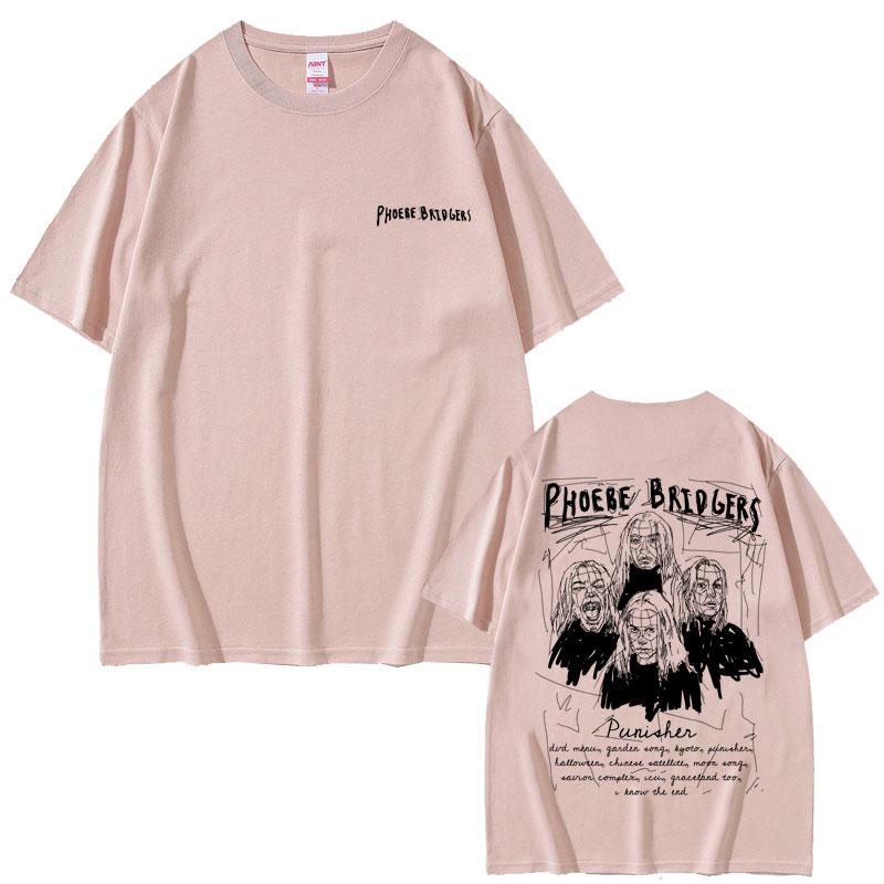 Singer Phoebe Bridgers Punisher Graphic Tshirts Unisex Womens Fashion Oversized T Shirts Unisexs Casual Cotton Short Sleeve Tshirt