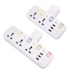 Plastic Universal Power Strip Multi-function Overload Protection USB Quick Charge White Multi Socket Extension Socket Power