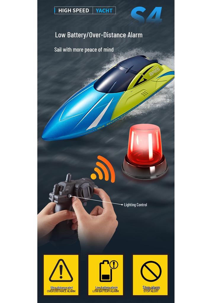 Cross 2.4G Rechargeable High-Speed Remote Control Boat for Kids