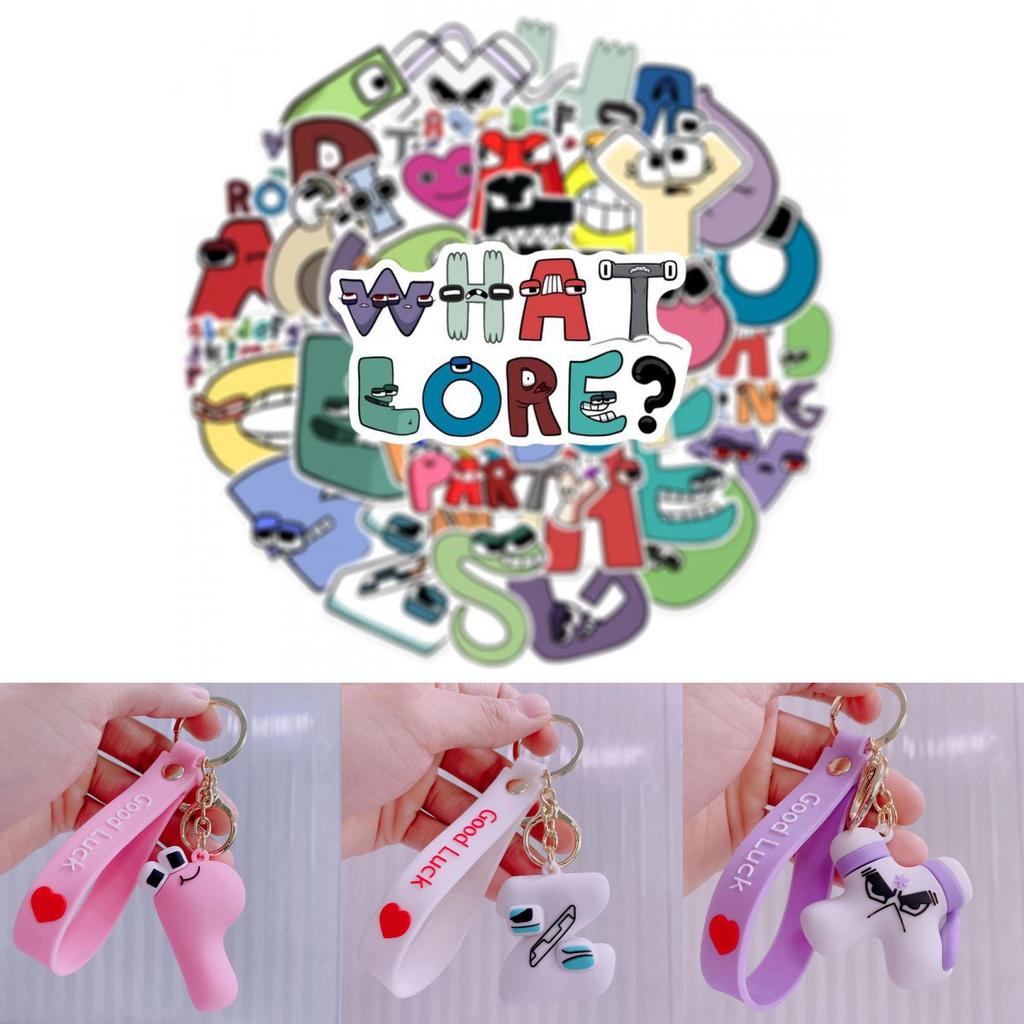 Alphabet Lore Kids Keyring Stickers Toys Pendant Figures Gift