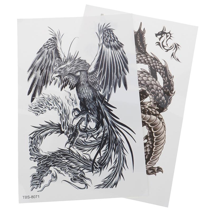 Temporary Tattoo Sticker Dragon Phoenix Body Arm Leg Waterproof Art Sticker
