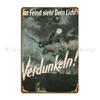 The Enemy Sees Your Light German Blackout Poster Ww2 Metal Plaque Garage Classic Designs Garage Decoration Tin Sign Poster