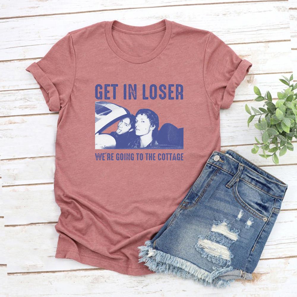 Get in Loser We’re Going To The Cottage T-Shirt Heated Rivalry Inspired Tshirt Women T Shirt Vintage Short Sleeve Streetwear Top