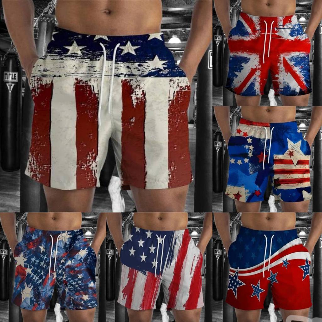 USA America United States Flag Boxing Muay Thai Kickboxing Shorts 3D Print Training Unisex Men Women Fitness Gym Sport Workout Casual Streetwear