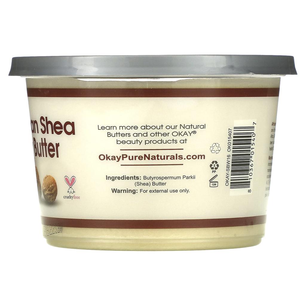 Okay Pure Naturals African Shea Butter, White Smooth, 368 G (13 Oz)
