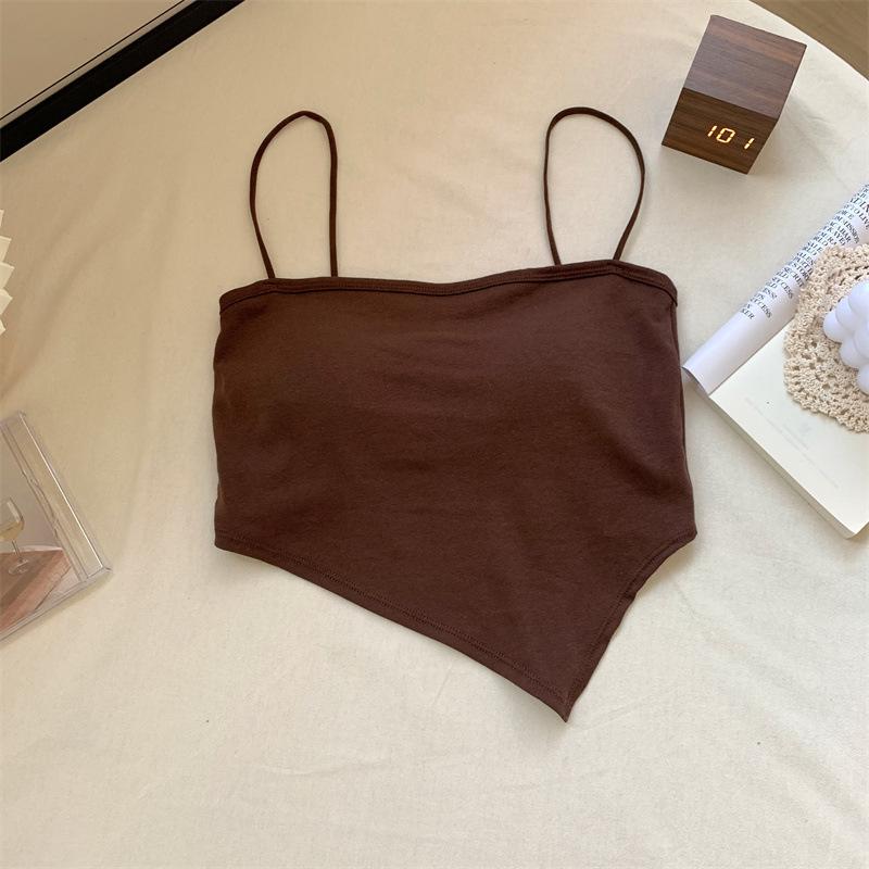 Сладкий и пряный женский жилет с открытой грудью и небольшой бретелькой через шею с фиксированной чашкой, собранной для предотвращения легкой вентиляции