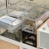 Face Masque Drawer Storage Box Clear PET Large Capacity Multifunctional Stationery Makeup Office Supplies Jewelry Accessories Organizer Container