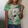 New Kawaii Cartoon Dog Print T-shirt  For Women Plus Size Top Women's Trending Clothing Fashion Short Sleeve Shirt Crew Top