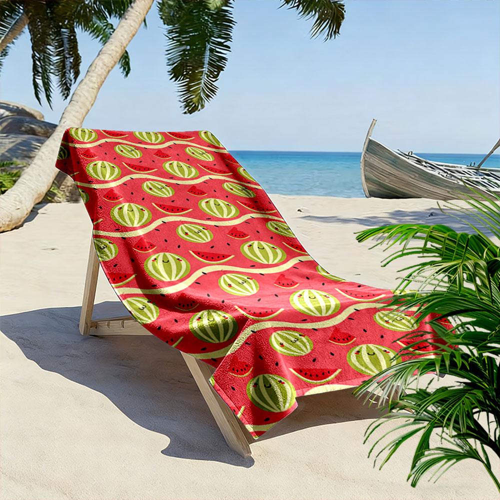 Smiling Watermelon Pattern Towel A must-have beach towel for beach travel