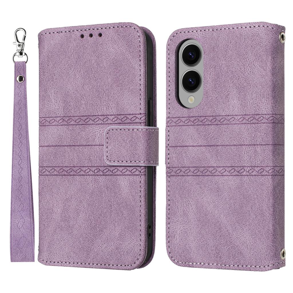 Для Samsung Galaxy S25 Чехол-кошелек Edge из кожи с тиснением, накладка на телефон