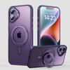 KEYSION Вращающийся на 360 ° магнитный чехол-подставка с кольцом для MagSafe для iPhone 16 16 Plus, прозрачная матовая противоударная задняя крышка для телефона