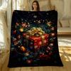 Christmas gift box digitalprinted polyester Bedroom velvet flannel soft sofa cover blanket Fleece soft sofa cover blankets
