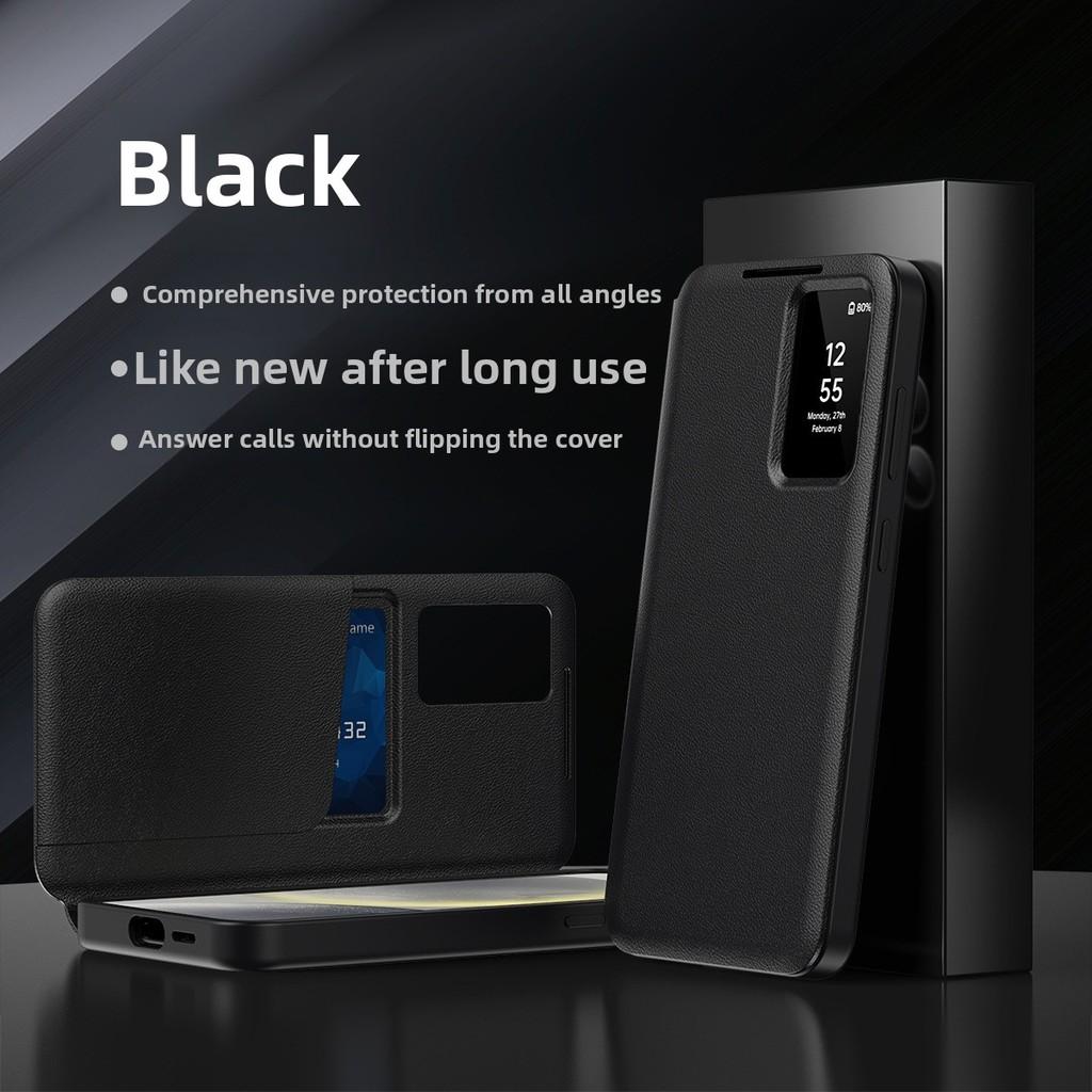 For A56 Galaxy Phone Case With Card Clip And Intelligent Window Design