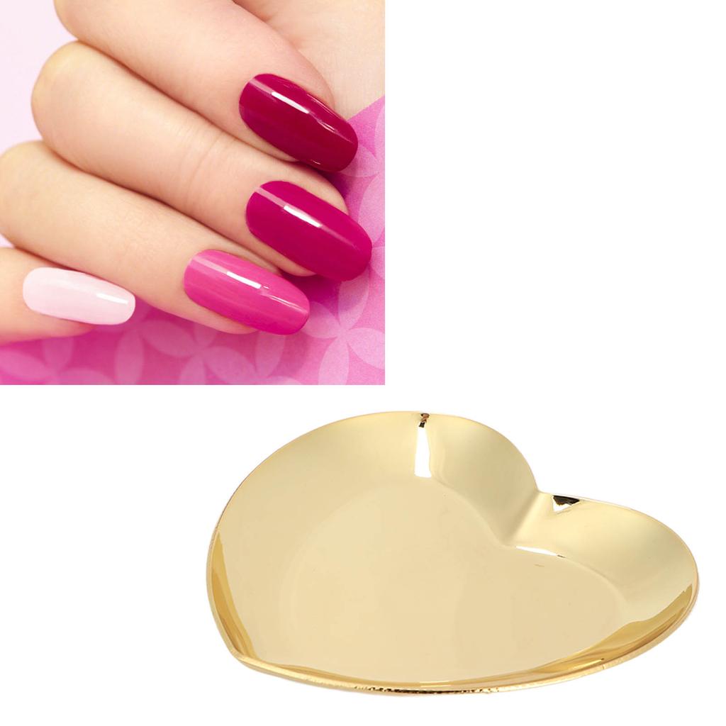 Доска для дизайна ногтей из нержавеющей стали в форме сердца, косметический макияж, маникюр, советы, палитра для смешивания цветов