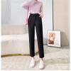 Осенне-зимние модные утепленные повседневные брюки в стиле Харадзюку, свободные брюки с высокой талией, корейские тонкие женские шерстяные брюки-карандаш