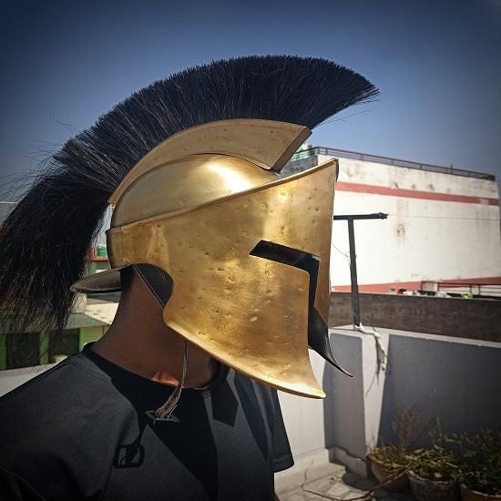Spartan King Leonidas 300 Movie Replica Costume Armor Roman Greek Corinthian Helmet with Free Display Stand