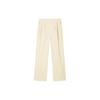 Solid Color Mid-Rise Straight Loose Knit Sports Pants Women Pants Khaki 162420507-2