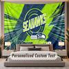 Custom Name Text Tapestry Seattle Seahawks Personalized Polyester Wall Tapestry For Bedroom And Room