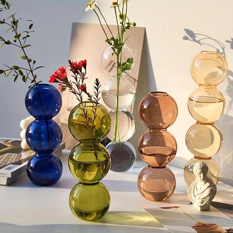 Изысканная ваза из пузырькового стекла, гидропонный цветочный горшок, элегантность, шикарное художественное украшение для домашнего декора, центральное украшение в скандинавском стиле