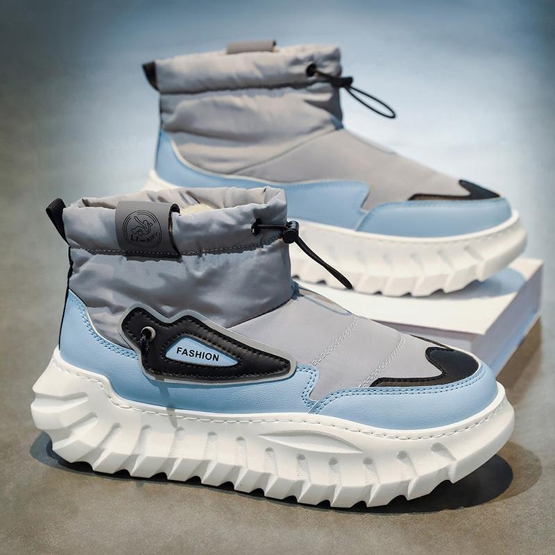 Мужские теплые зимние ботинки водонепроницаемые нескользящие на плюшевой подкладке кроссовки зимние тапочки удобные мужские ботинки