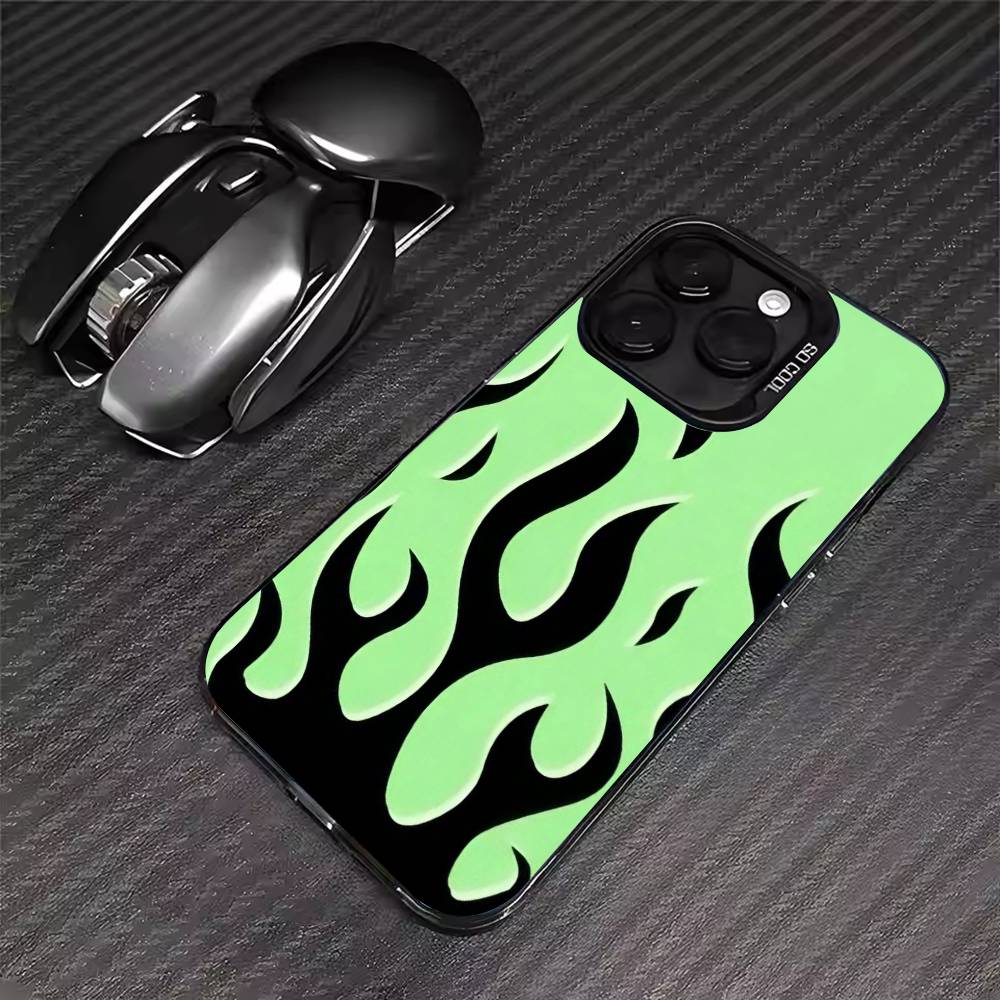 Креативный модный чехол для телефона с пламенем для iPhone 17 16 15 14 13 12 11 Pro Max XS Max 7 8 Plus Ударопрочный силиконовый матовый чехол