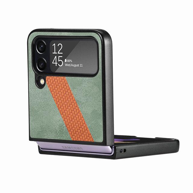 Складной кожаный чехол для телефона с защитой от падения для Samsung Galaxy Z Flip4 5g Flip 4 Zflip4 антидетонационный тонкий гибридный цветной чехол
